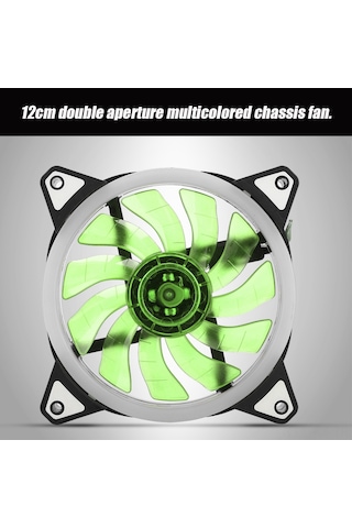 Kangvka 120mm 12v Dc Çift Açıklı Bilgisayar Kasası Fanı - Ultra Sessiz Hidrolik Yataklı, 4pin+3pin Arayüzlü Yeşil