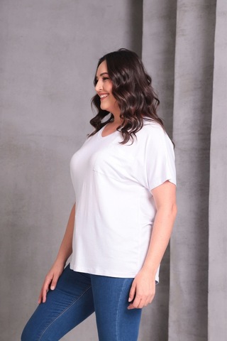 Cepli Basic Bluz Beyaz