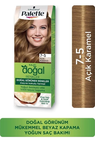 Palette Kalıcı Doğal Renkler Saç Boyası 7 - 5 Açık Karamel X 3 Ade
