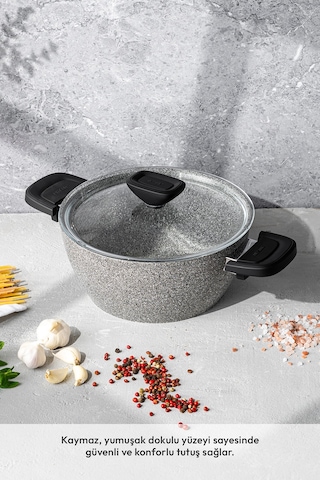 Emsan Fortis Granit 12 Parça Tencere Seti Gri Gri