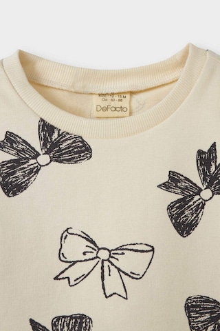 Defacto Kız Bebek 2li Takım Fiyonk Desenli Sweatshirt İspanyol Paça Tayt F0508a525auer99 Ekru
