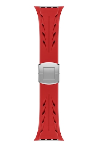 Apple Uyumlu Watch 10 46mm Krd-127 Metal Tokalı Uzunluk Ayarlı Silikon Kordon