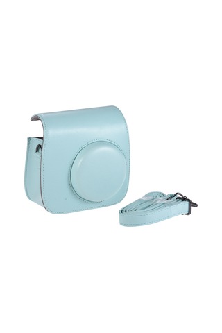 Maiyame Fujifilm Instax Mini 9/8/8+ İçin Şık Pu Fotoğraf Makinesi Kılıfı - Su Geçirmez, Omuz Askılı, Buz Mavisi
