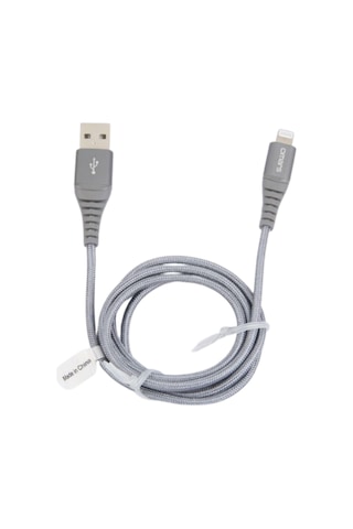 Omars MFI Sertifikalı USB to Lightning iPhone / Apple Uyumlu iPad Hızlı Şarj ve Data Kablosu 1 Metre Gri