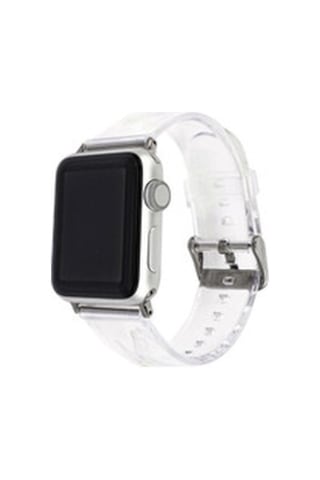 Apple Watch Uyumlu 7 41mm Krd-13 Şeffaf Silikon Kordon - Siyah