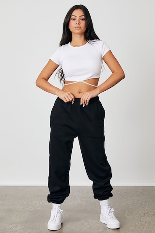 Madmext Kadın Siyah Beli Lastikli Oversize Eşofman Altı Mg1235-siyah Siyah