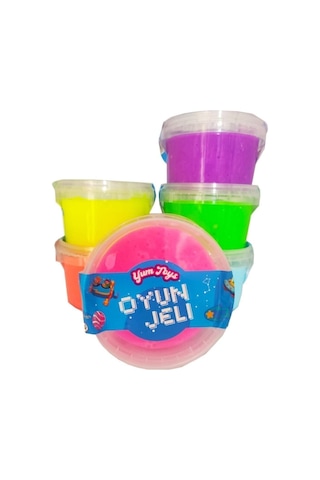 Slime Zıplayan Oyun Jeli Yuvarlak Kutu Polymer Slime Eğitici Oyun Seti 6'lı Set