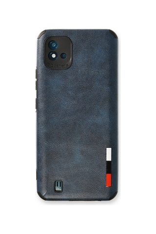 Realme C11 2021 Kılıf Loop Deri Silikon - Lacivert Siyah