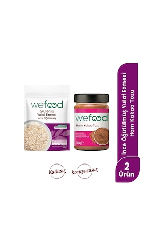 Wefood Ham Kakao Tozu 140 Gr+ Wefood Glutensiz İnce Öğütülmüş Yulaf Ezmesi 300 Gr 8683347038084