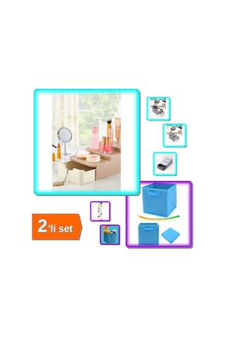 Compact Makyaj Organizeri + Dolap İçi Düzenleyici Kutu 2li Set - Evde Düzen Kolaylığı B7z9xp Belirtilmemiş