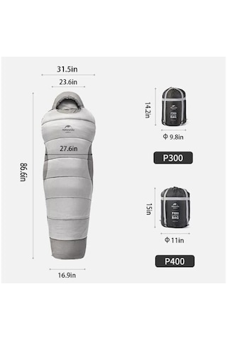 Naturehike P300 Penguın Uyku Tulumu -4 Derece Gri