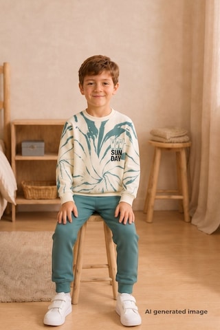 Pina Kids Erkek Çocuk Batik Desenli Okul Günlük Eşofman Takımı Esf7037 Mint