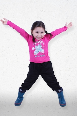Fyk Kids Kız Çocuk Alt-üst Uzun Kollu Takım Pembe2 Pembe