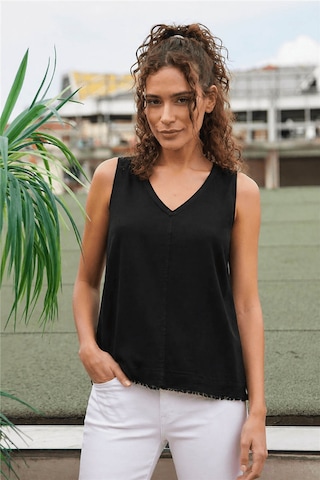 Fashion Friends V Yaka Siyah Kadın Bluz 26y0530k1
