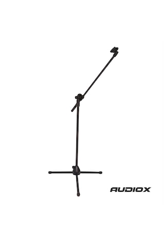 Audıox Boom Mikrofon Standı Tripod Mikrofon Sehpası, Yükseklik Ayarlı, 2 Adet Mikrofon Başlığı Klip + Tutucu