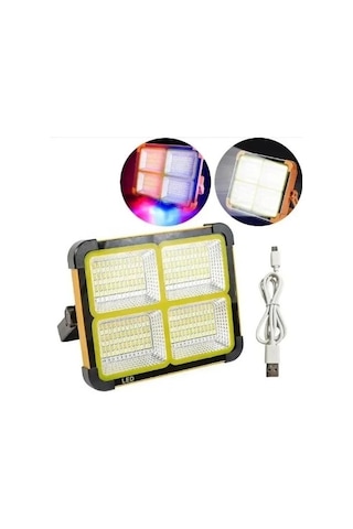 200 Watt Güneş Enerjili Solar Projektör Ve Kamp Aydınlatması Fener Işıldak Ve Powerbank