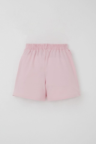 Breeze Kız Çocuk Şort Etek Fiyonk Aksesuarlı Fırfırlı 6-10 Yaş, Pembe Pembe