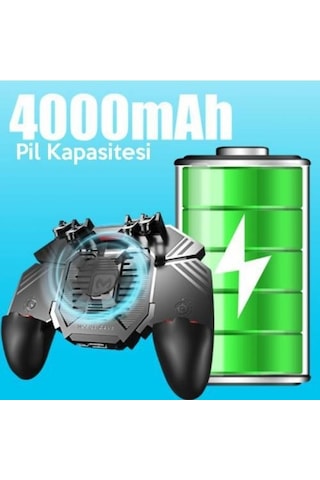 Polham 4000mah Powerbankli Telefon Soğutuculu Fanlı Oyun Kolu, Pubg Ateş Tuşlu Soğutuculu Oyun Kolu