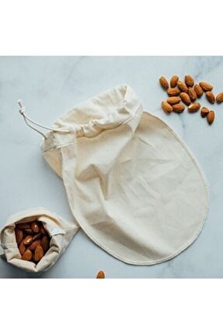 Organik Bitkisel Süt Torbası, Yoğurt Süzme Kesesi, Yıkanabilir %100 Pamuk Süt Bezi Bej