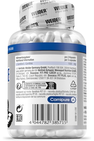 Weider L- Carnitine 1500 Mg 100 Caps Aromasız