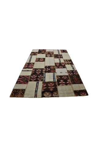 Kilim Antik El Dokuma 7.5m2 Yün Kendirli Patchwork Kırkyama Anadolu Kilimi 0113 - Yeni - Çok Renkli