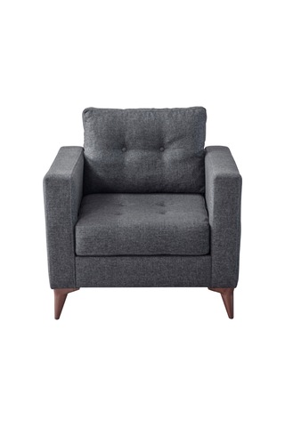 Eymense Kraft Antrasit Minderli Tekli Koltuk Berjer Antrasit