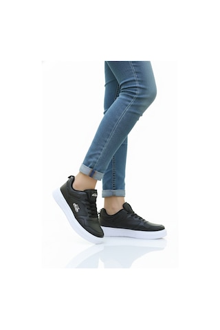 Slazenger Siyah Beyaz Bağcıklı Cilt Hafif Esnek Unisex Spor Ayakkabı Energy G Siyah - Beyaz