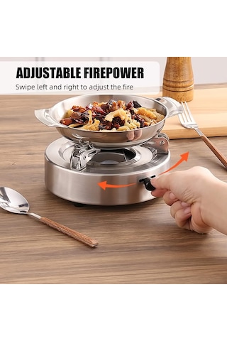 Açık Mini Soba Paslanmaz Çelik Fırın Ayarlanabilir Ateş Gücü Rüzgar Kampı Kamp Barbekü İçin Hot Hot Dış Mekan Pişirme Silyvery Gümüş