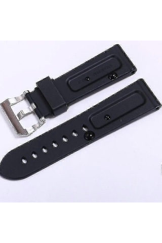 Siyah Saat Kayışı Silikon Kauçuk Saat Kayışı Panerai Kayış Aletleri Çelik Tokalı Yedek