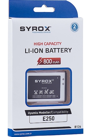 Syrox - Samsung Uyumlu E250 - Samsun E1205 Bataryası