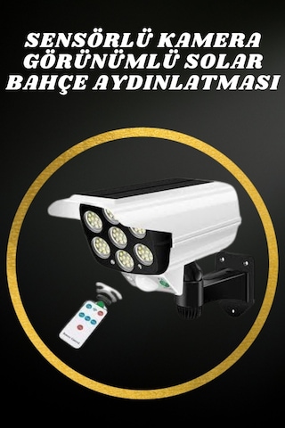 Solar Duvar Lambası Kamera Görünümlü Dönebilen Bahçe Aydınlatması Standart