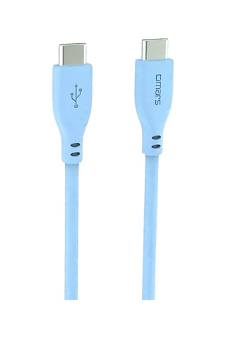 Omars OMCB011B 60W 3A Type-c To Type-c Silikon PD Hızlı Şarj Ve Data Kablosu Mavi 1 M