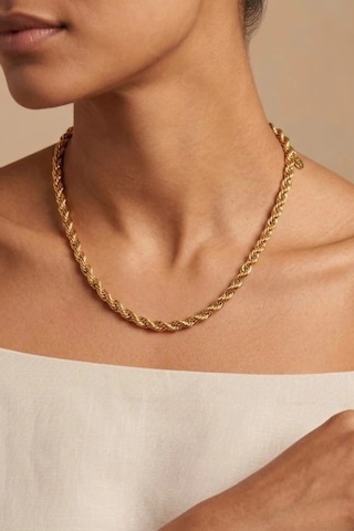 Halat / Örgü Zincir Model Gold Çelik Kolye Sarmal Unisex Kolye Kuzey Serisi