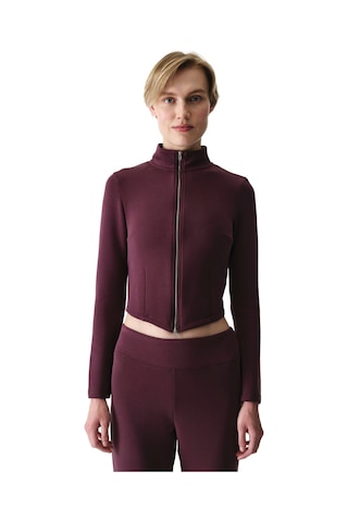 Penti Bordo Fermuarlı Bisiklet Yaka Modal Sweatshirt