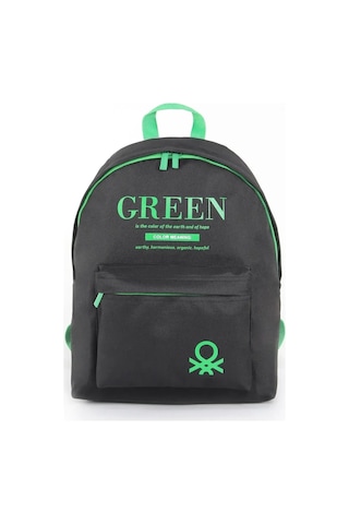 "green" Okul Sırt Çantası Siyah / 03805 Renkli