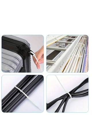 Plastik Kablo Bağı Cırt Kelepçe 3.6x250mm Şeffaf 25 Adet-al4484