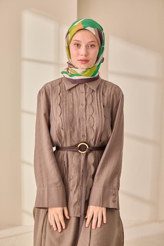Silk Home Aura Eşarp 140001-03 Acı Kahve, Vizon, Yeşil, Hardal, Fıstık Yeşili