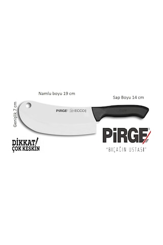 Bursa Pirge Ecco Sebze Meyve Soğan Bıçak Satırı Zırh 19 CM 38060 Fabrika Ayarı Siyah