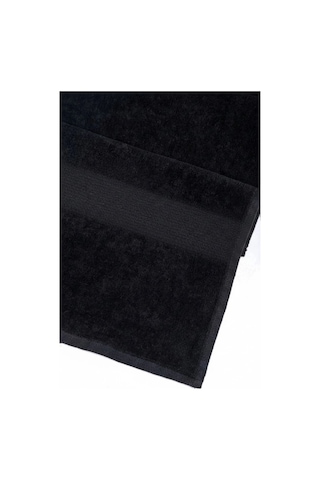 Biçomi Spor Havlusu Fitness Yumuşak Sporcu Havlu Pamuklu 30x100 Cm Siyah