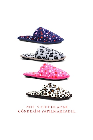 Modafrato Çanak 5'li Paket Kapalı Kadın Terlik Ev Terliği Paket Ürün