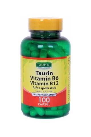 Vitapol Taurin 500 Mg Vitamin B6 Vitamin B12 100 Kapsül