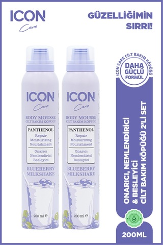 Icon Cilt Bakım Köpüğü Blueberry & Mılkshake 2'li Set