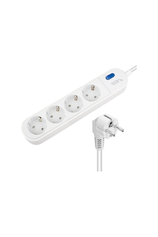 Vea Ve-vega104 Grup Priz 4 Lü Akım Korumalı Priz Anahtarlı 3500 Watt 16 Amper Uzatma Kablo 1.5 Metre