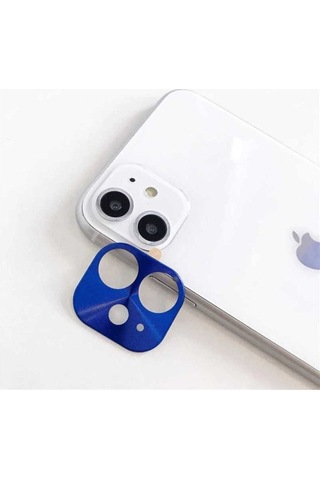 Apple Uyumlu iPhone 11 Zore Metal Kamera Koruyucu Mavi