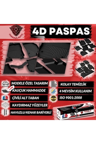 Audi A4 (B9) Ferrous 4D Paspas  ve 3D Bagaj Havuzu 2016 2019