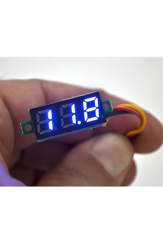 Dijital Dc Voltmetre 0-100v Mavi Rakam Çerçevesiz Küçük Dikdörtge