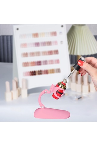 Dolıty Oje Standı Ekran Organizatör Eğik Manikür Şişesi Pembe