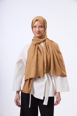 Mirsoy Scarf Zerafet Desen Şal Krem