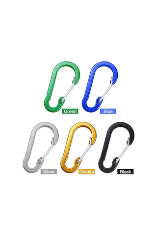 Vkemall Yeşil Alüminyum Allüvyum Dağcı Kilit, 50x26mm S Tipi Yaylı Kanca, 5 Adet Paket, 5.4g Ağırlık