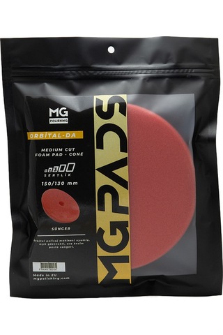 Mg Pads Orbital Ara Kesim İnce Pasta Süngeri Kırmızı - 150/130
